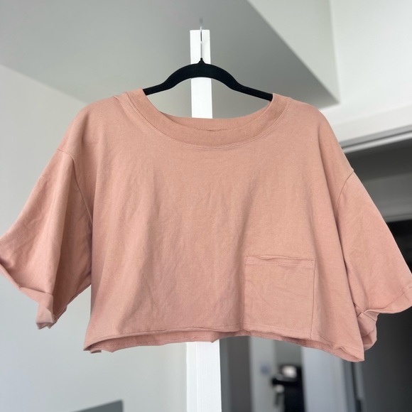 h:ours Tops - h:ours Dusty Rose Cropped Tee